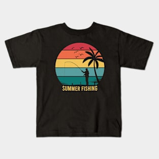 summer fishing vintage Kids T-Shirt